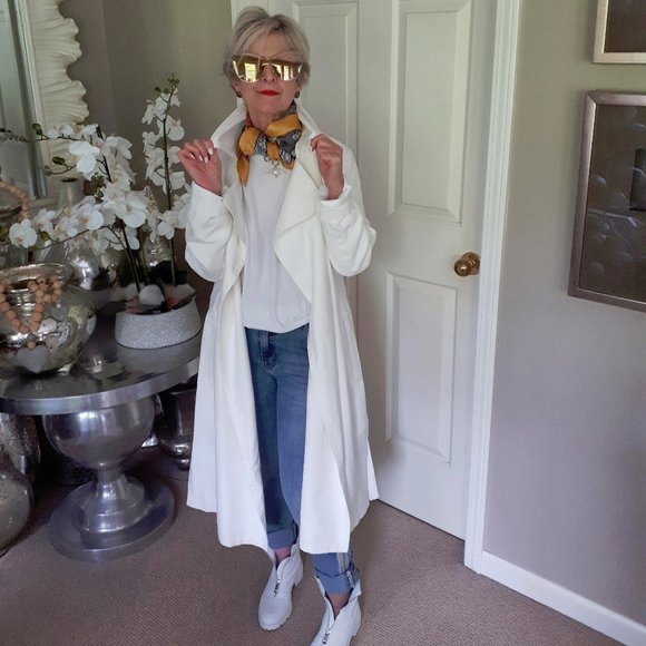 *S* NWT Club Monaco winter white trench coat jacket, M - Picture 3 of 4